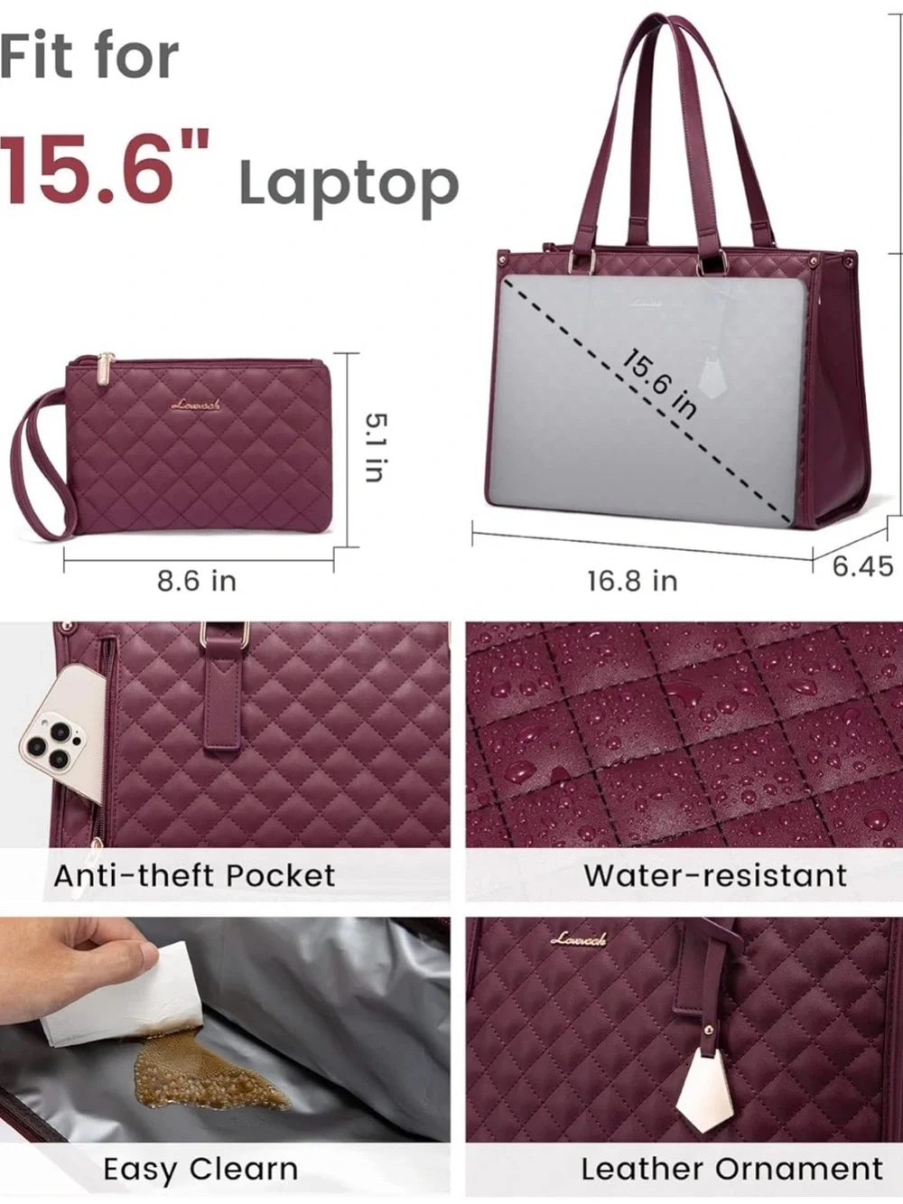 Lovelook laptop bag with insulated lunch compartment